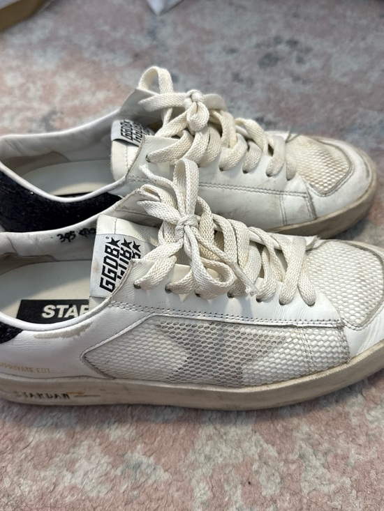 Golden Goose Shoes - Golden Goose White and Black Low-Top Stardan Sneaker